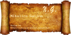 Nikolics Galina névjegykártya
